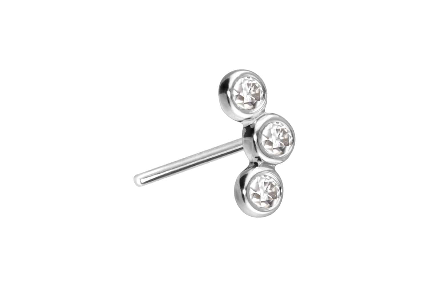14 Karat Gold Aufsatz mit Titan Push Pin MOISSANIT-BOGEN von Piercingline